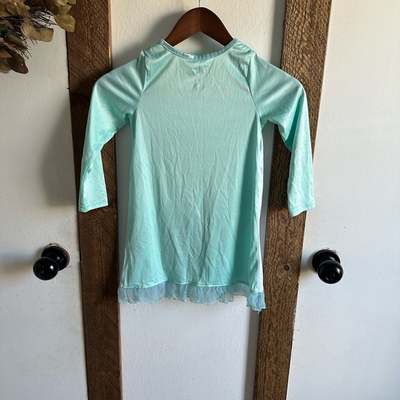 Disney Princess Mint Green Silky Nightgown Girls Size 6 - Picture 3 of 8